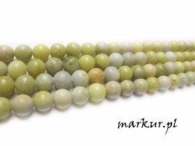 Jadeit cytrynowy kula  4 mm sznur