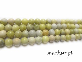 Jadeit cytrynowy kula  6 mm sznur
