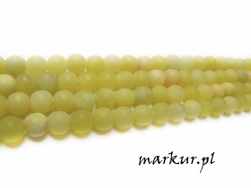 Jadeit lemon trawiony kula  6 mm sznur