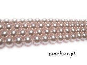 Obrazek 2 dla: Muszla lakierowana jasno różowa kula  8 mm sznur