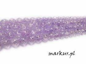 Obrazek dla: Kwarc lodowy lawendowy kula  6 mm sznur
