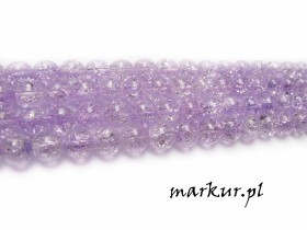 Obrazek 2 dla: Kwarc lodowy lawendowy kula  6 mm sznur