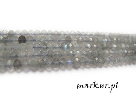 Obrazek 2 dla: Labradoryt fasetka oponka 3/4 mm sznur