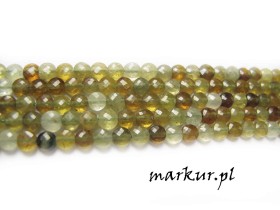 Obrazek dla: Granat zielony fasetka moneta  4 mm sznur