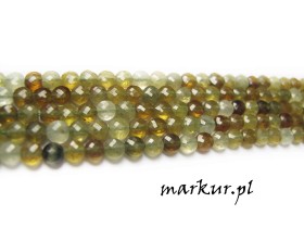 Obrazek 2 dla: Granat zielony fasetka moneta  4 mm sznur