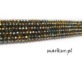Hematyt żółto zielony fasetka oponka 2/3 mm sznur