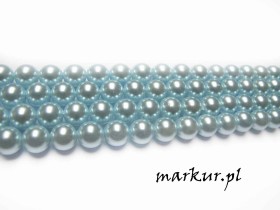 Obrazek 2 dla: Muszla lakierowana błękitna kula  8 mm sznur