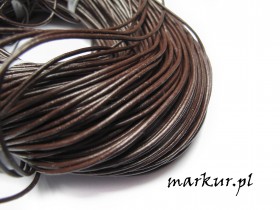 Rzemień jubilerski skórzany brązowy ciemny grubość 2 mm opakowanie/90 metrów