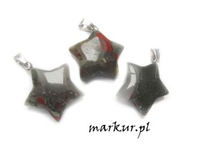 Obrazek dla: Jaspis afrykański krwisty zawieszka gwiazda 24 mm