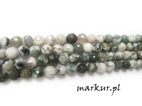 Obrazek 2 dla: Agat drzewny fasetka kula  6 mm sznur