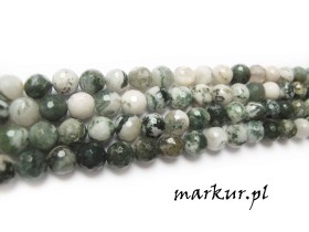 Obrazek dla: Agat drzewny fasetka kula  8 mm sznur