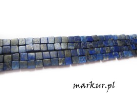 Obrazek 2 dla: Lapis lazuli kostka 6 mm sznur