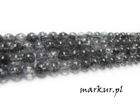 Obrazek 2 dla: Kwarc lodowy popielaty kula  6 mm sznur
