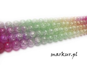 Obrazek dla: Kwarc lodowy żółto różowo zielony kula  8 mm sznur