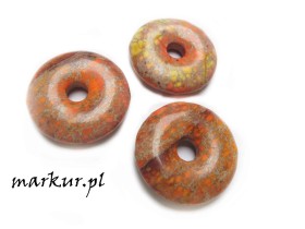 Obrazek dla: Jaspis impresja pomarańczowy zawieszka 30 mm