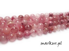 Obrazek dla: Jadeit wiśniowy kula  6 mm sznur