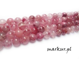 Obrazek 2 dla: Jadeit wiśniowy kula  6 mm sznur