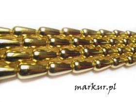 Obrazek 2 dla: Hematyt kolor złoty łezka 8/16 mm sznur