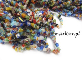 Obrazek 2 dla: Millefiori mix kolorów sieczka drobna  4  7 mm sznur