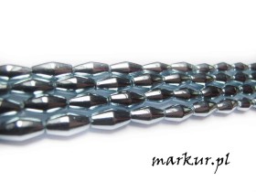Obrazek 2 dla: Hematyt kolor błękitny bicone 6/12 mm sznur