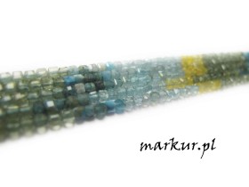Obrazek 2 dla: Apatyt cieniowany mix kolorów fasetka kostka  2 mm sznur