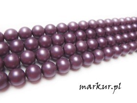 Obrazek dla: Koraliki szklane matowe kolor ametystowy kula 10 mm sznur