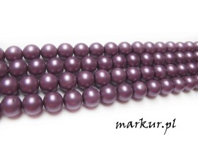 Obrazek 2 dla: Koraliki szklane matowe kolor ametystowy kula 10 mm sznur