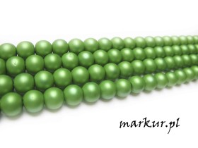 Obrazek dla: Koraliki szklane matowe kolor zielony kula  8 mm sznur