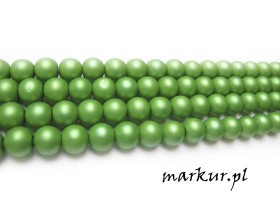 Obrazek 2 dla: Koraliki szklane matowe kolor zielony kula  8 mm sznur