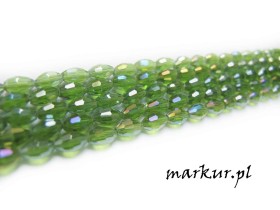 Obrazek dla: Koraliki szklane AB zielone fasetka ryż 4/6 mm sznur