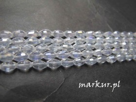 Obrazek 2 dla: Koraliki szklane AB crystal fasetka ryż 4/6 mm sznur